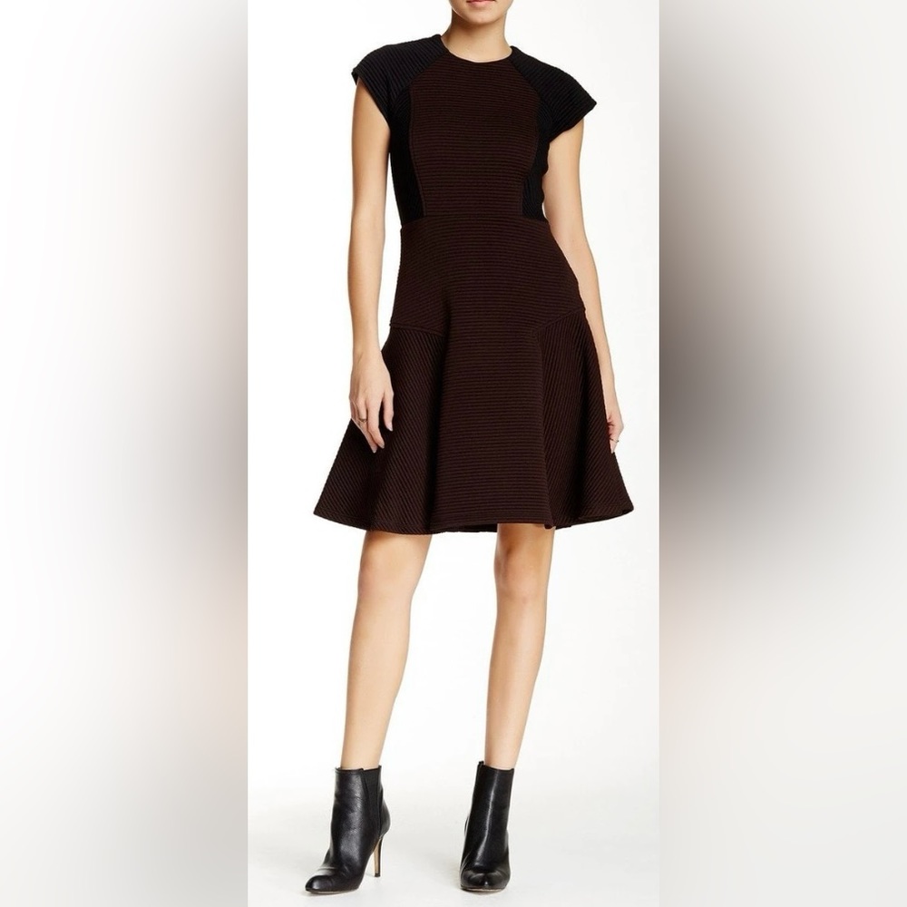 Taylor Ribbed Color-block A-Line Dress Size 8